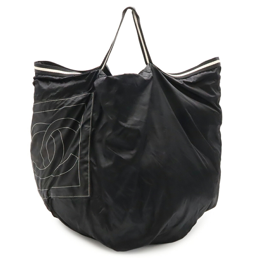 CHANEL Sport Line Coco Mark Tote Bag, Large Tote, Handbag, Travel Nylon, Blac...
